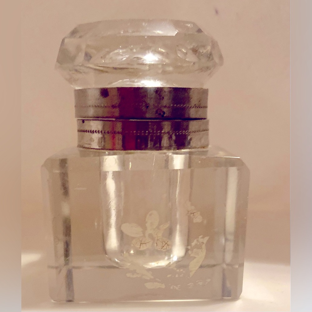 Vintage Antique Inkwell Glass
